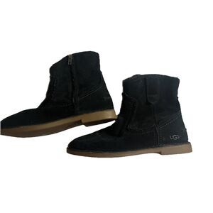 UGG Catica Ankle Boots Women’s Size 9 Black Suede Zipper Booties